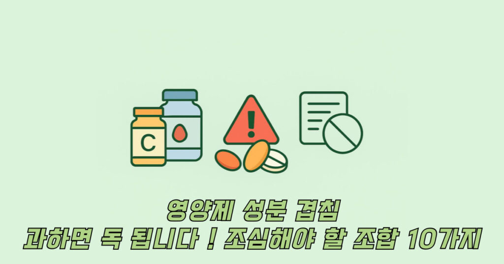 영양제 성분 겹침 설명 일러스트