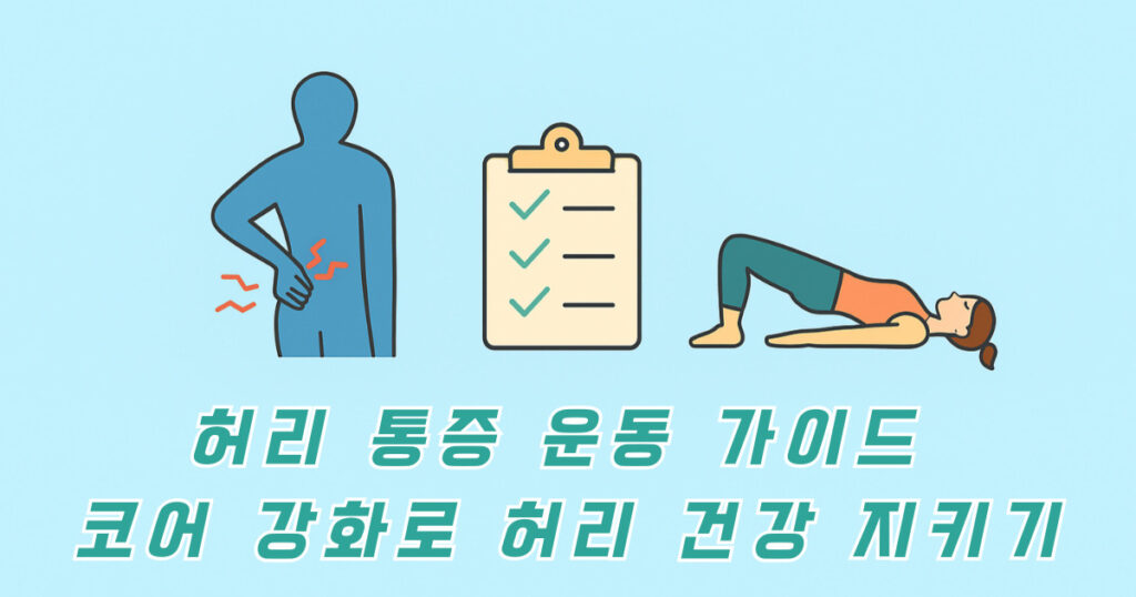 허리 통증 운동 가이드 – 코어 강화, 허리 강화 스트레칭 포함