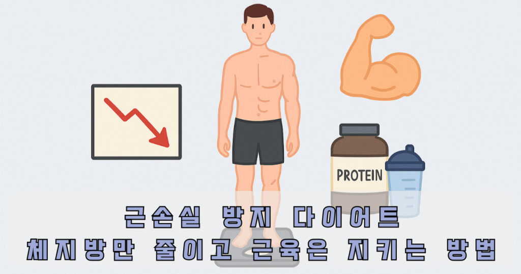 근손실 방지 다이어트 전략 설명 일러스트 이미지