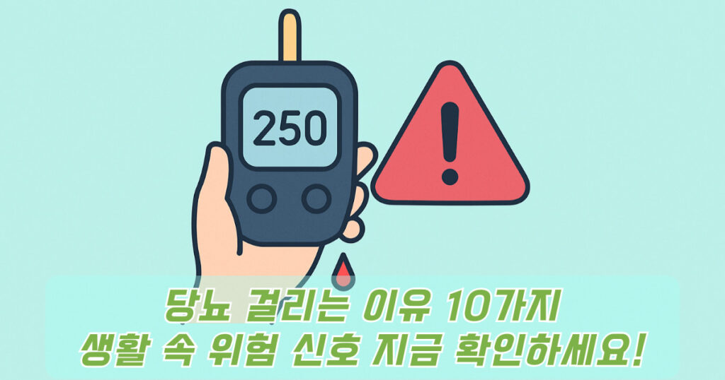 당뇨 걸리는 이유에 관한 혈당수치 일러스트 이미지