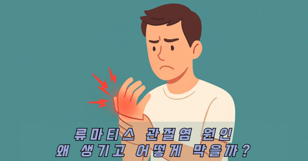 류마티스 관절염 원인 요약한 손통증 사람 이미지