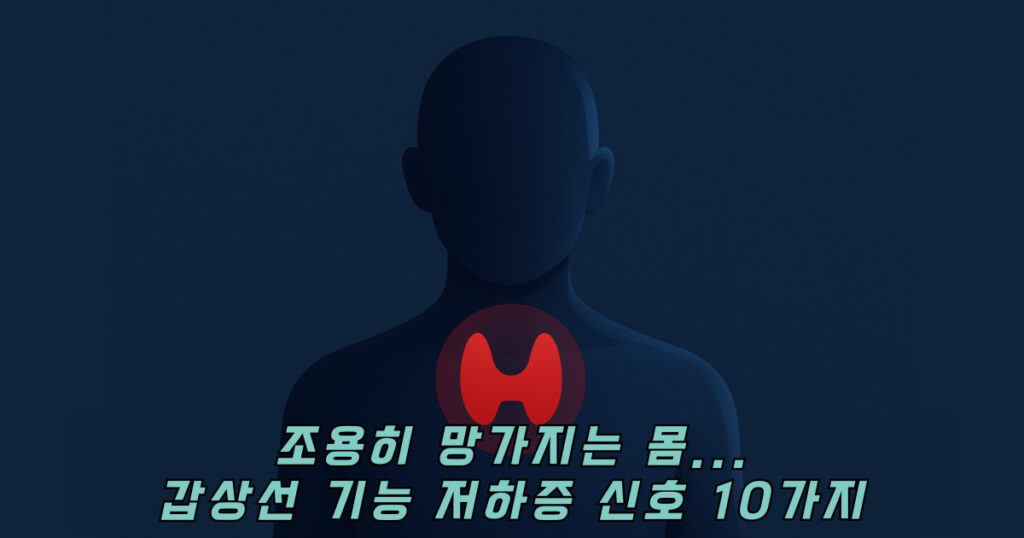 갑상선 기능 저하증을 표현하는 사람과 갑상선 이미지
