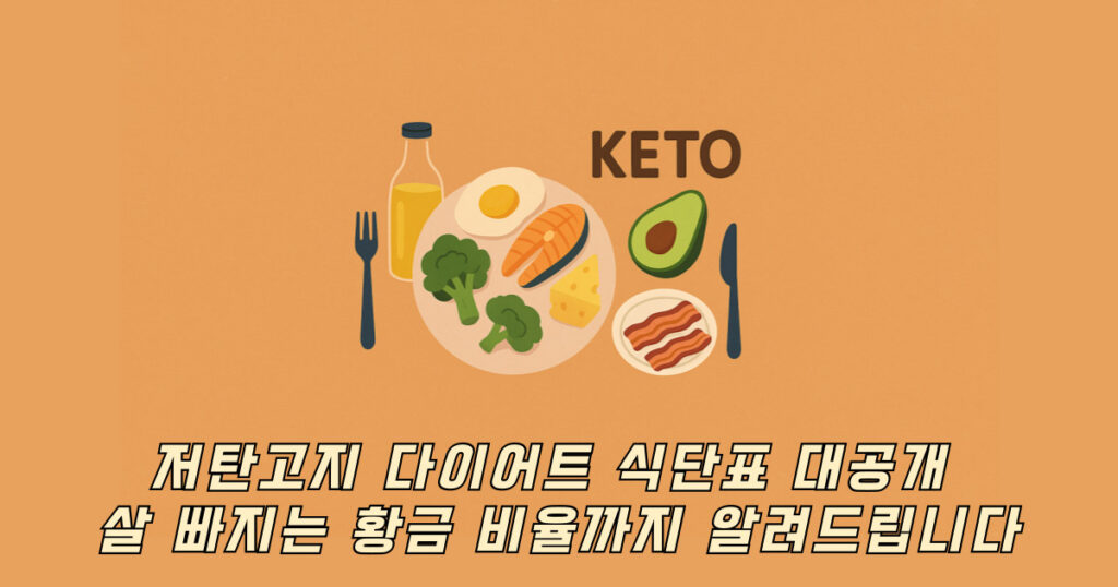 저탄고지 다이어트 식단이 모여있는 일러스트 이미지