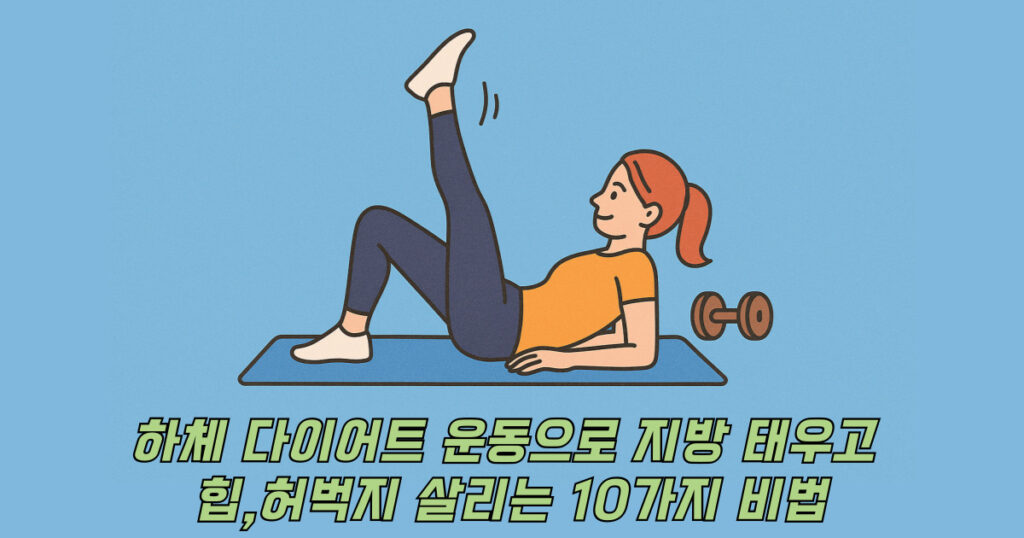 하체 다이어트 운동하는 여자 그림 이미지