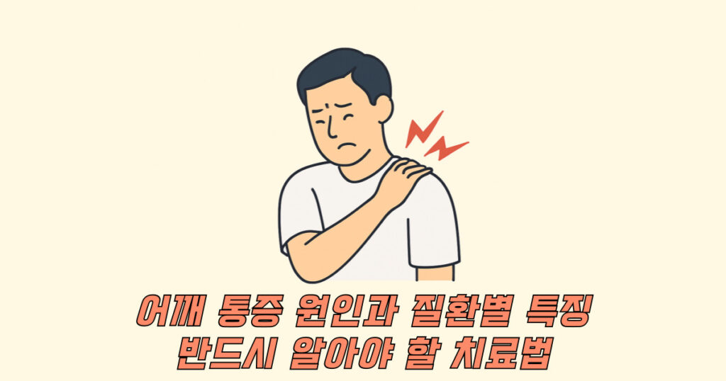 어깨 통증 원인 관련 통증을 보여주는 사람 일러스트