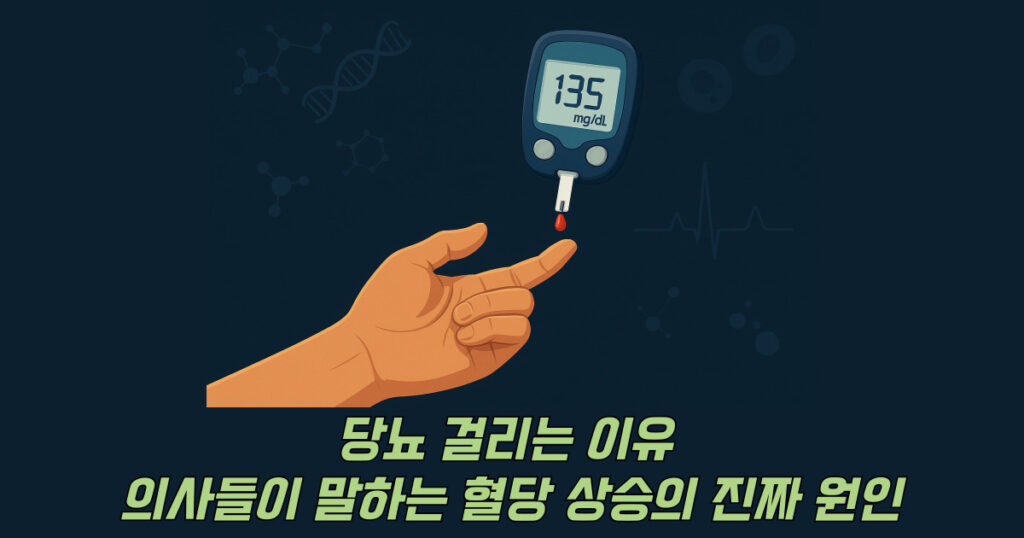당뇨 걸리는 이유를 상징하는 혈당 측정 일러스트