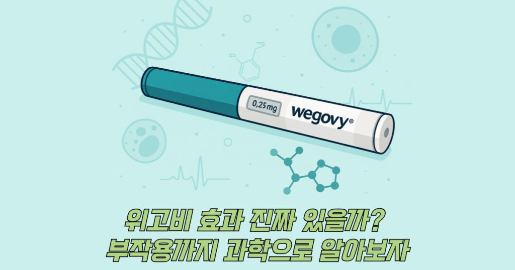 위고비 효과를 상징하는 주사기 일러스트