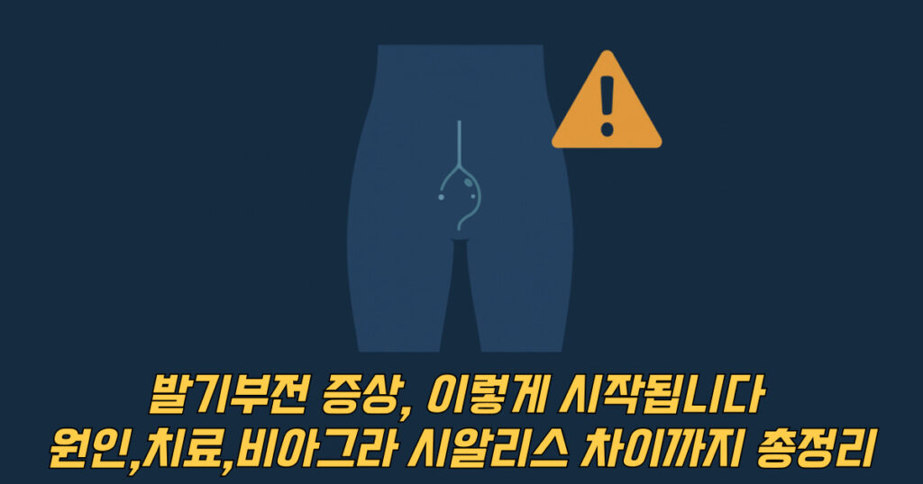 발기부전 증상을 상징하는 약해진 혈류 흐름 일러스트